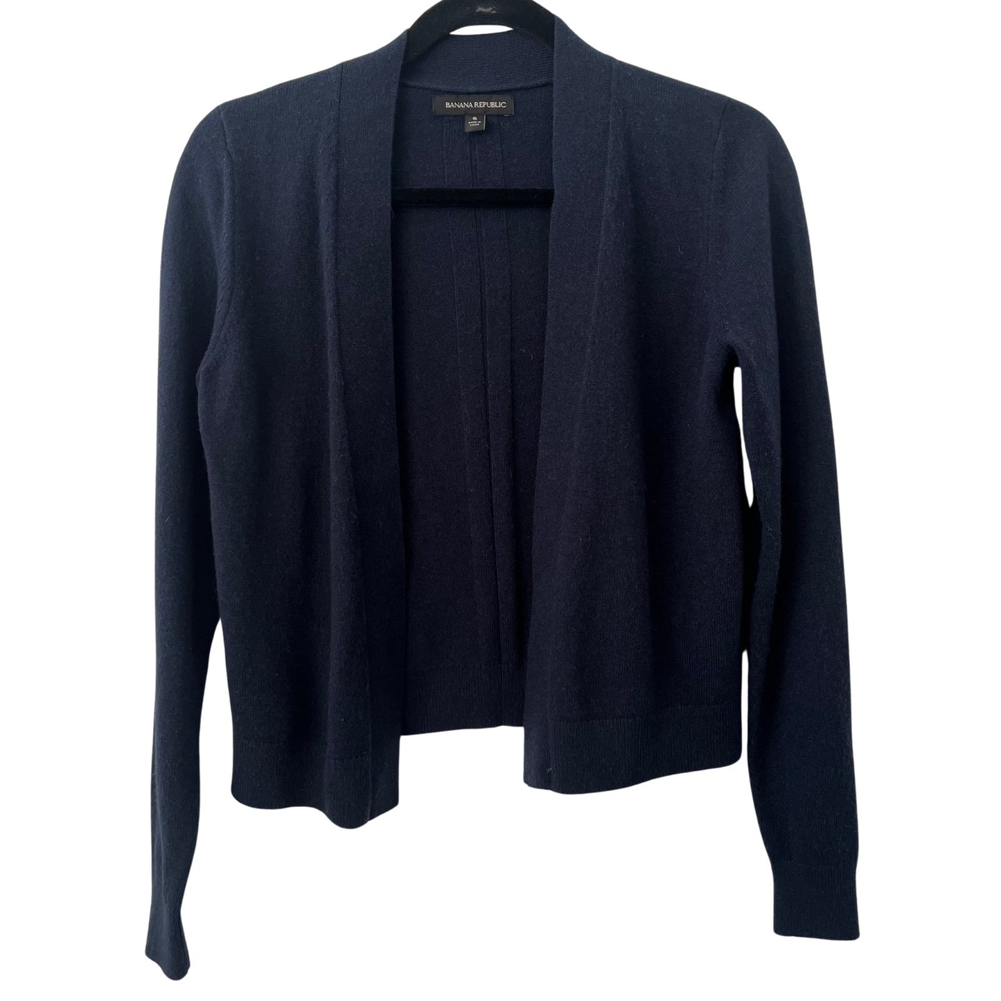 Banana Republic Feather Touch Open Cardigan in Navy Blue Size S Wool Cashmere