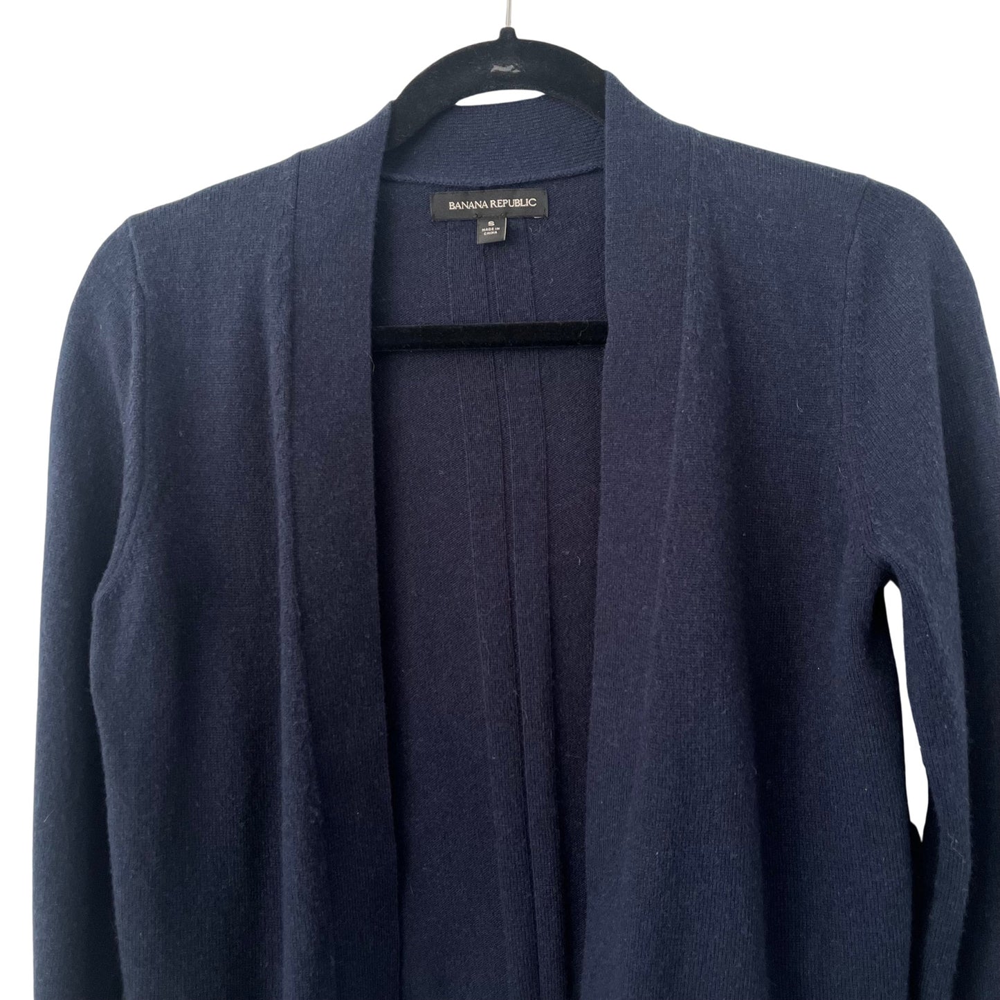 Banana Republic Feather Touch Open Cardigan in Navy Blue Size S Wool Cashmere