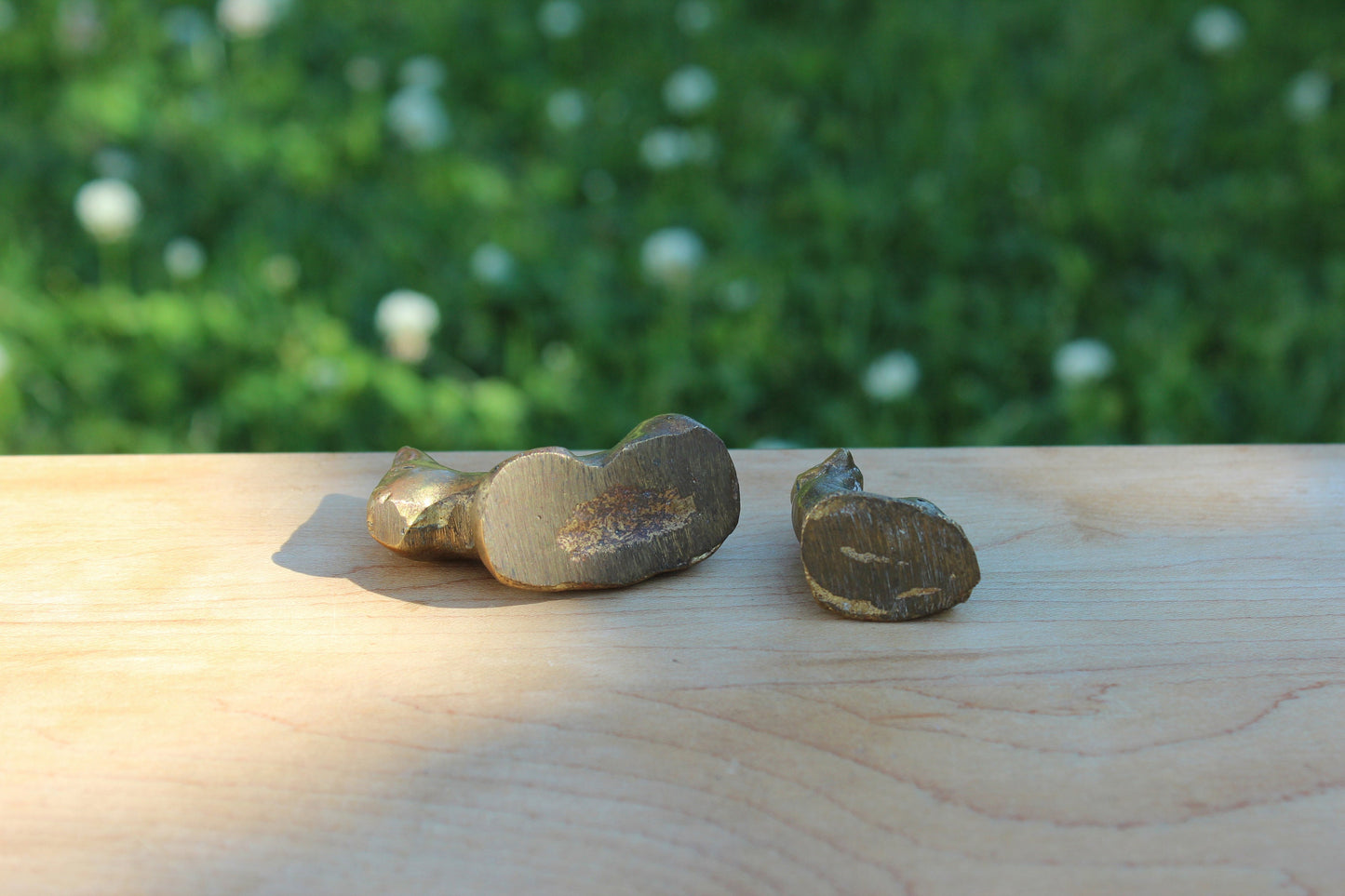 Two Small Brass Animal Figurines / Donkey / Sheep/ Nativity Set Pieces