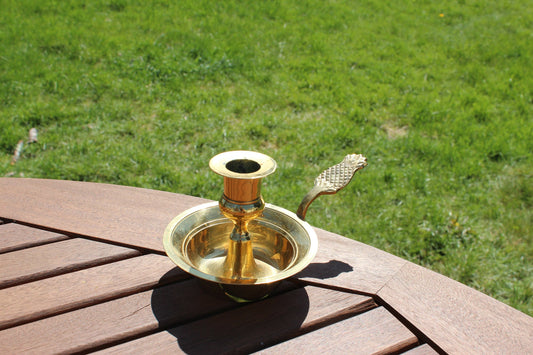 Pineapple  Gold Candle Holder, Candle Stick, Vintage solid brass with decorative handle