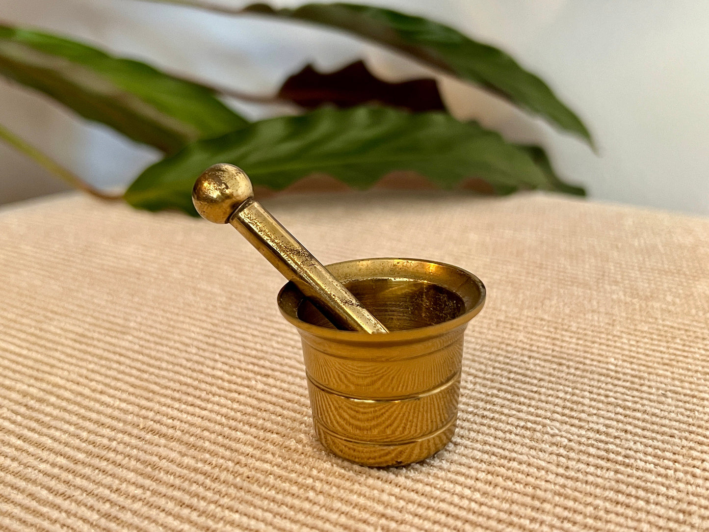 Mini Vintage Brass Pestel and Mortar, Wiccan, Herbs, Kitchen, Pharmacy